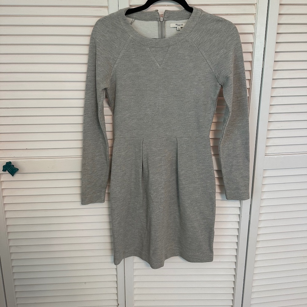Madewell Crew Neck Gray Dress, long sleeve